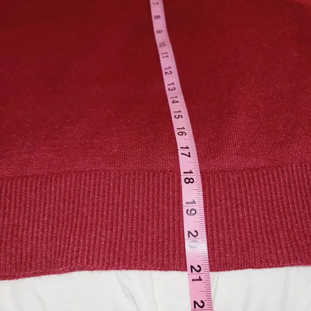 The Drop Lucyswhims Sweater Large Red Side Button Turtleneck Cropped Balloon - Picture 11 of 12